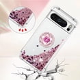 thumbnail image 3 of Funda para Google Pixel 8 Pro 5G con Brillo Líquido Flotante, Purpurina, Parachoques y Anillo Giratorio Soporte, 3 of 5
