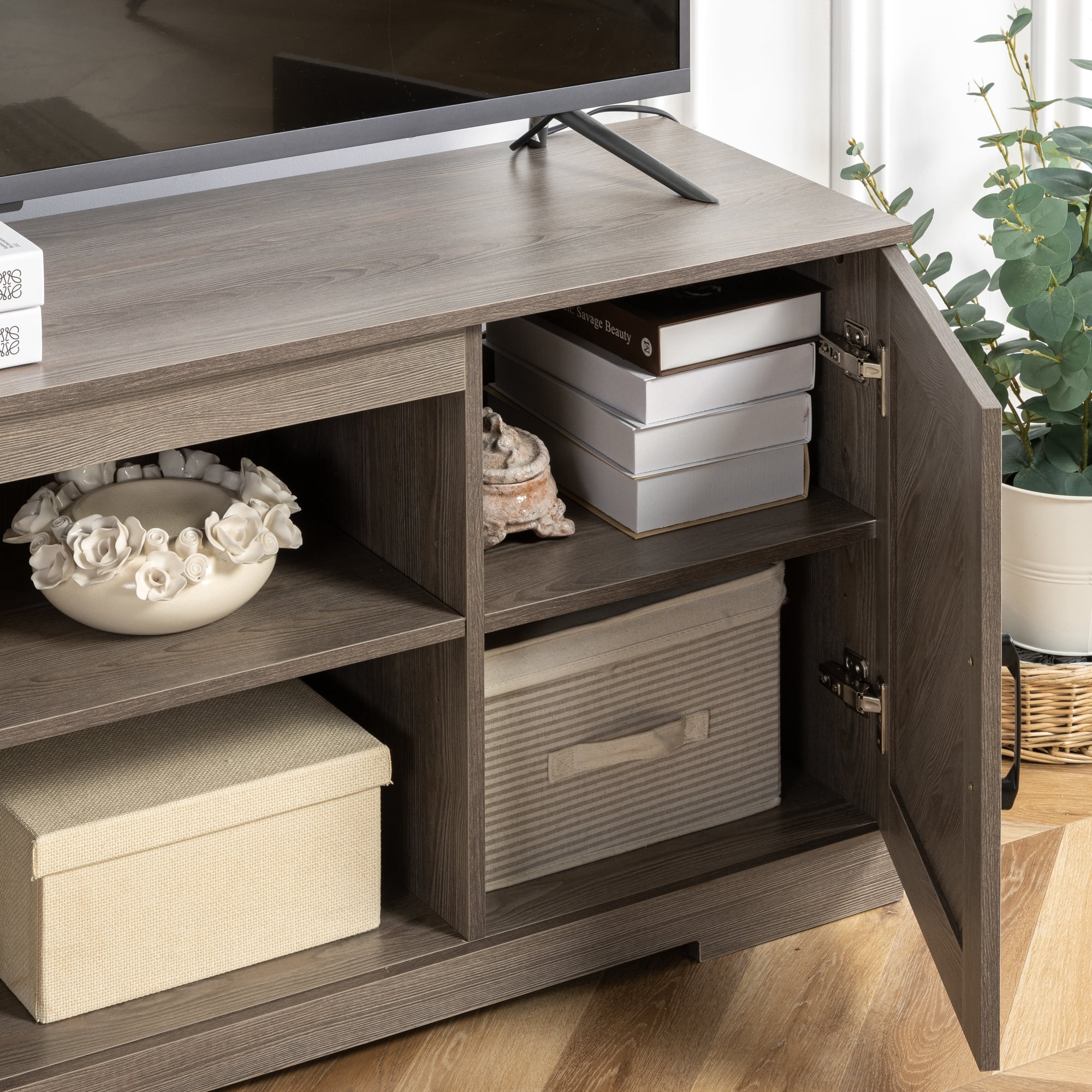 Zinus Bennett TV Stand for TVs up to 65", Grey Finish