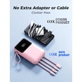 thumbnail image 6 of Power Bank, 15000mAh Portable Charger with Built in Cable, 22.5W Fast Charging, 6 Outputs, Slim Travel Essential Battery Pack with LED Display, Compatible with iPhone 18/17/16/15/14/13, Samsung, iPad, 6 of 9