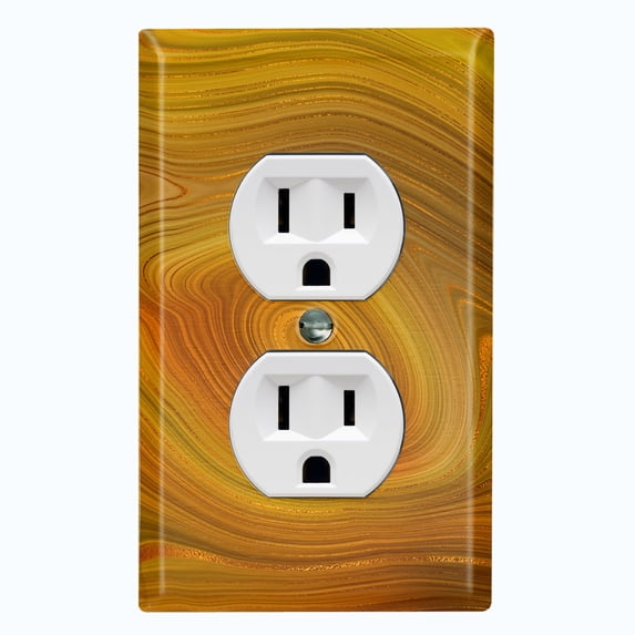 Metal Light Switch Plate Cover Image of Marble Brown Green Swirl MAR086