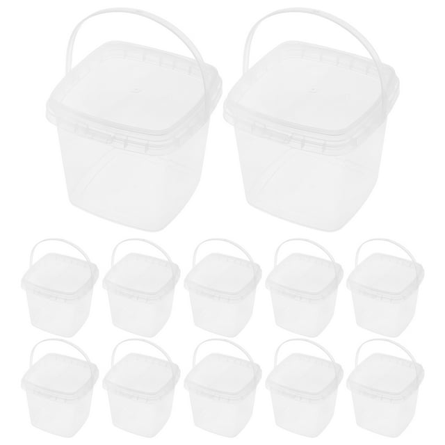 12 recipientes reutilizables para helado con tapa para helado casero, cubo transparente para almacenar suministros de cocina y alimentos.