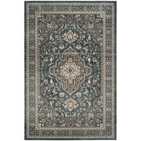 SAFAVIEH Lyndhurst Idella Traditional Area Rug  Teal/Grey  4  x 6 Lyndhurst Rug Collection. Luxurious EZ Care Area Rugs. The Lyndhurst Collection features luxurious  easy care  easy-maintenance area rugs made to add long lasting charm and decorative beauty even in the busiest  high traffic areas of the home. Hand tufted using a blend of soft yet durable synthetic yarns styled in traditional Persian florals  interwoven vines and intricate latticework. Use the Lyndhurst rugs in your home for an elegant and transitional upgrade.