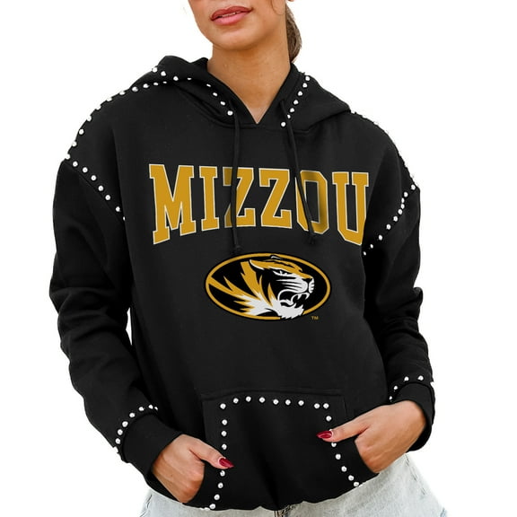Women's Gameday Couture  Black Missouri Tigers Studded Pullover Hoodie