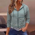 thumbnail image 6 of Edvintorg Crop Jackets for Women Striped Hooded Coat Long Sleeve Zip up Casual Outerwear with Pocket Fashion Clothing Women Green M-2XL, 6 of 6