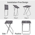 thumbnail image 4 of Dueatib Indoor Folding Lightweight TV Tray, Black Marble, 4 of 6