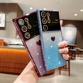 thumbnail image 4 of Gradient Glitter Heart for Samsung Galaxy S22 Ultra 5g Phone Case [Full Camera Lens Protector], Luxury Plating Slim Clear Case with Side Pattern,Soft Shockproof Protective Bumper (Purple), 4 of 11