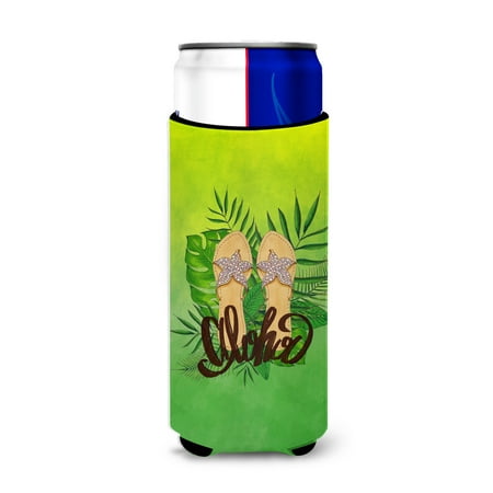 

Carolines Treasures BB7449MUK Aloha Flip Flops Michelob Ultra Hugger for slim cans Slim Can multicolor