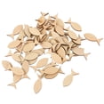 thumbnail image 3 of 200pcs Unfinished Wood Fish Cutouts Fish Shaped Wood Slice Craft DIY Accessories, 3 of 8