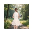 thumbnail image 5 of Sunny Fashion Girls Dress Beige Lace A-Line With Tiered Ruffle Hem Sleeveless Round Neck Party Wedding 7 Years, 5 of 7