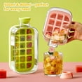 thumbnail image 2 of Ice Cube Bottle, 2-In-1 Touch-Free Ice Maker, Leak-Proof Water Bottle With Straw And Strap, Portable Silicone Design, Ice Trays For Freezer With Lid, Suitable Camping, Gym, Office (1pcs-green 500ml), 2 of 7