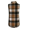 thumbnail image 3 of Cethrio Girls Plaid Vests, Lapel Collar Casual Mid-length Sleeveless Outerwear Vests Brown Size 12, 3 of 6