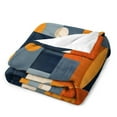 thumbnail image 3 of Blanket Navy Blue Burnt Orange Abstract Aesthetic Geometric Soft Throw Blanket Modern Geometric Abstract Blanket Super Soft Cozy for Couch Sofa Bed Office Birthday Gift 50"x60", 3 of 6