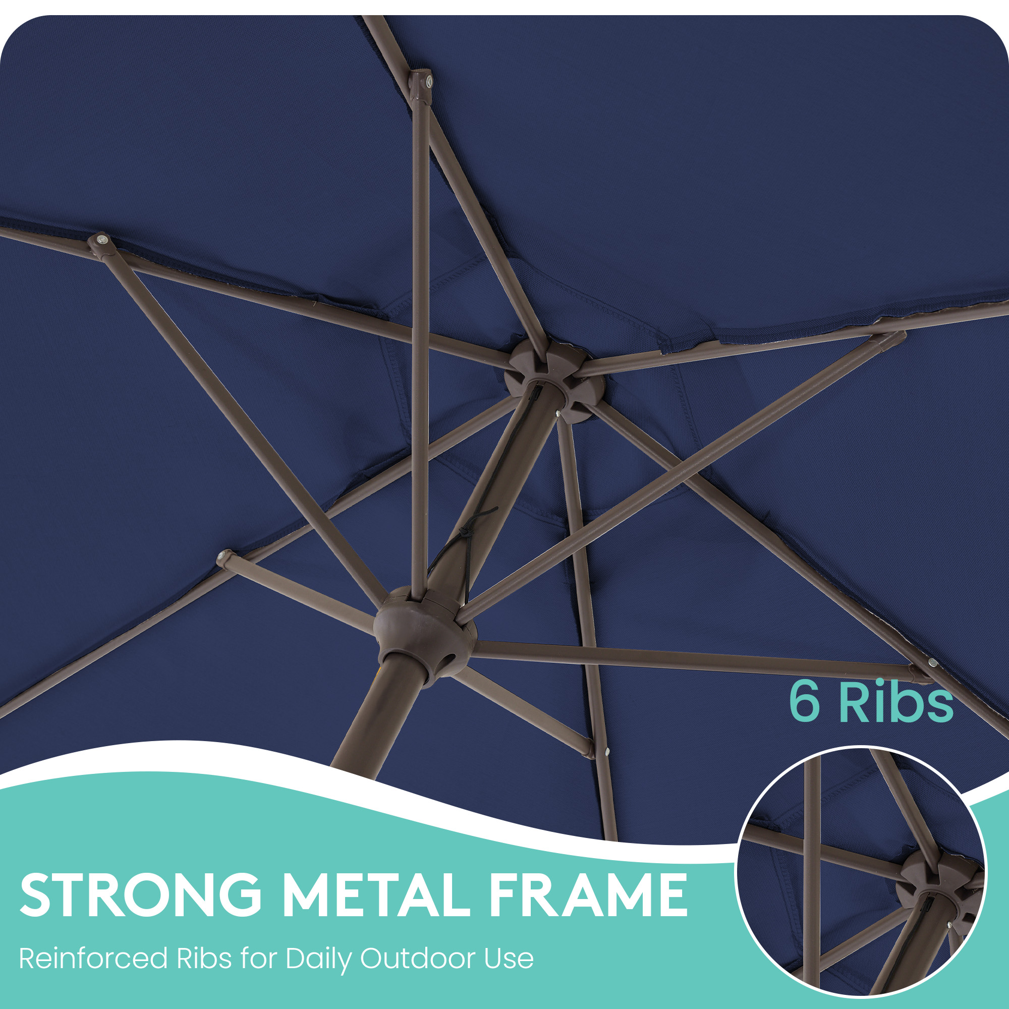 Napwant 7.5 Ft Patio Umbrella Navy Blue With Crank photo 4