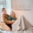 thumbnail image 3 of Cobija Matrimonial Frazada Ultra Suave Ligera Beige GAON, 3 of 10