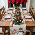 thumbnail image 5 of Christmas Placemats Set of 6, Christmas Snowman Deer Place Mats Pine Tree Branch Poinsettia Balls Placemat Table Decoration for Kitchen Table Dinner Xmas Party Decor Indoor Outdoor 13x19 Inch, 5 of 9