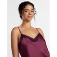 thumbnail image 5 of Joyspun Women’s Lace Trim Stretch Satin Chemise, Sizes S-3X, 5 of 6
