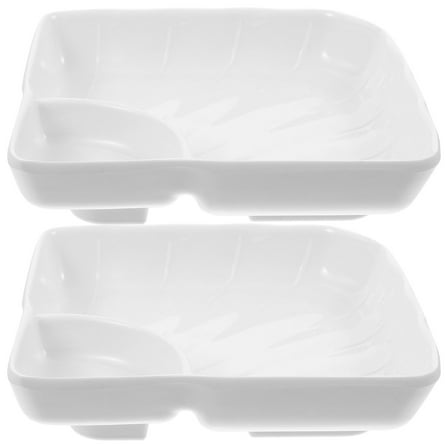 PAMINGONO Dumpling Tray Food Serving Plate White 2Pcs