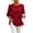 #237-Red, variant on Warop Womens 3/4 Sleeve Tops Solid Ruffle Flowy Crew Neck Blouses Dressy Casual Loose Work Outfits with Pockets