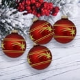 thumbnail image 6 of Glass Christmas Tree Ornaments - 67mm/2.625" [4 Pieces] Decorated Balls from Christmas by Krebs Seamless Hanging Holiday Decor, 6 of 7