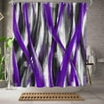 thumbnail image 2 of Geometric Shower Curtain Modern Abstract Shower Curtain Bathroom Decor Polyester Fabric, 72x72inch (Purple and Grey), 2 of 5
