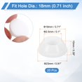 thumbnail image 2 of Paquete de 20 tapones ajustados, tapones de agujero de goma redondos suaves y flexibles para agujeros de 18mm (0.71 pulgadas), tapón de silicona impermeable, blanco, 2 of 6