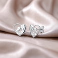 thumbnail image 3 of LeCalla 925 Sterling Silver Heart Shape Mom Son Stud Earrings, 3 of 7