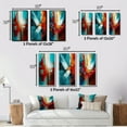thumbnail image 4 of Designart "Teal Rhythms Abstract Awakening I" Abstract Painting Wall Art Set Of 3 - Modern Red Gallery Set For Office Decor, 4 of 6