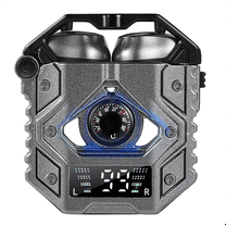 New H9 Dual Waterproof In-Ear Hi-Fi Stereo Wireless Headphones: 300mah Charger Case, 40mah X2 Headphones-the Gift,Gray