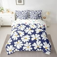 thumbnail image 2 of Manfei Rustic Vibrant Floral Bedding Comforter Set 7 Pieces, Navy Groovy Daisy Flower Full Bedding Set, Princess Style Reversible Fitted Sheet Flat Sheet, Breathable Home Decor, 2 of 7