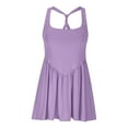 thumbnail image 6 of ZQGJB Womens Workout Romper Athletic Dress One Piece Jumpsuits Sleeveless Running Skortsie Active Gym Clothes Loose Flowy Short Skirt Dress Purple XL, 6 of 8