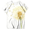 thumbnail image 7 of vigerkar Dandelion Graphic Floral T-Shirt Women Casual Summer Boho Tops Holiday Wildflowers Tee Shirts (Yellow, M), 7 of 7