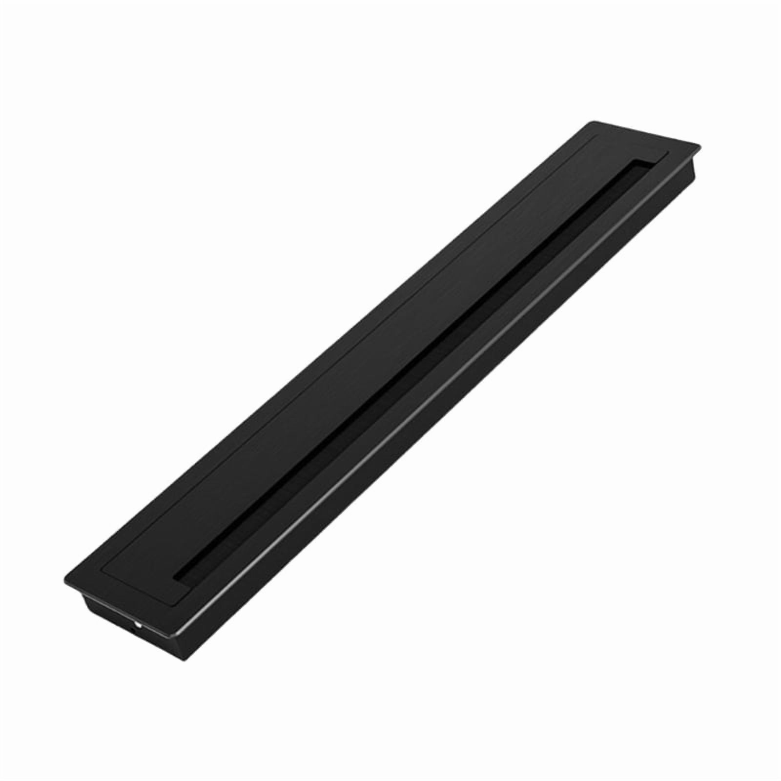 Aluminum Desk Cable Management Grommets with Brush Homes Office Cord Organizer Inserts Rectangle Cable Hole Covers