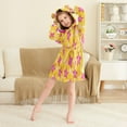thumbnail image 3 of FORMRS Niños Bathrobe Unisex Hooded Robe Soft Plush Pajamas Sleepwear, Size 7-9T, Large Pink Stars, 3 of 7