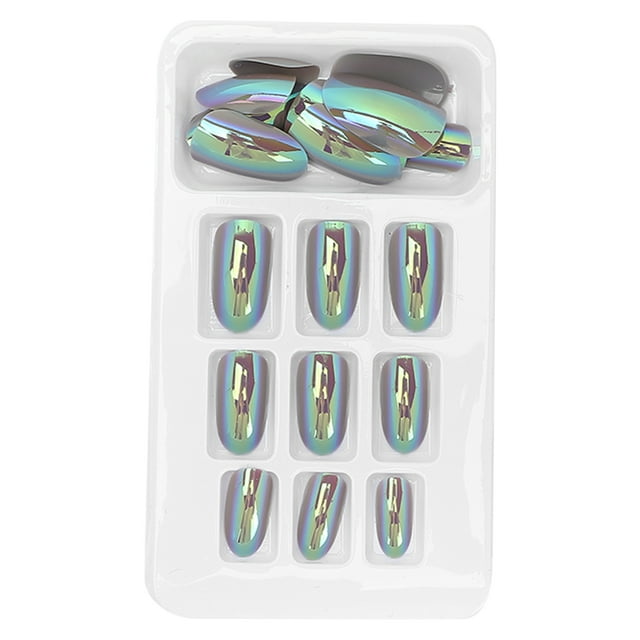 Uñas postizas de ataúd, 24 piezas de uñas postizas de moda, uñas postizas de cubierta completa, puntas de uñas postizas, diseño fácil de usar