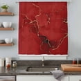thumbnail image 5 of Red Marble Texture Sheer Curtains 72 Inches Long, Vintage Minimalism Abstract Ombre Art Light Filering Curtains, Breathable Simi Curtain Privacy Drapes for Living Room Bedroom Window Treatment, 5 of 9