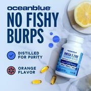 زيت السمك OceanBlue Omega-3 2100 ثلاثي القوة، 60 كبسولة هلامية، نسبة عالية من EPA DHA، بدون تجشؤ، خالي من الزئبق، يدعم القلب والعظام والجهاز المناعي