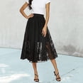 thumbnail image 3 of Vedolay Skirts Skirt for Women Floral Print High Waist Ruffle Asymmetrical Long Skirt,Black XXL, 3 of 5