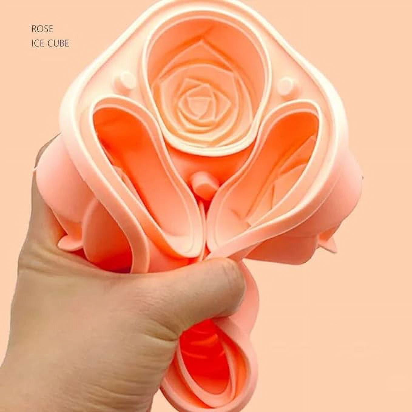 &nbsp;Ice Cube Mold Silicon Ice-Cube Round Mold Ball Brick Maker Tray (3D Rose ice Mold) Pack of 4