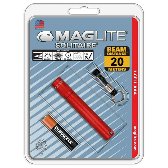 Maglite AAA Solitaire Single Cell Handy Torch Aluminum Casing Dark Red K3A036