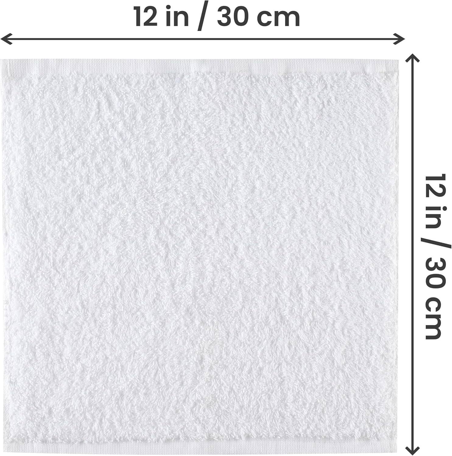 JJEAN-12 Pack Cotton Washcloths Set, 100% Ring Spun Cotton, Premium Flannel Face Cloths, Highly Absorbent and Soft Feel Fingertip Towels, White