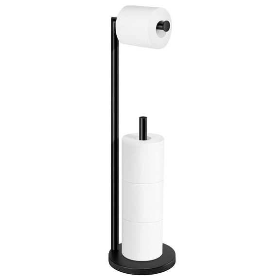 Black Toilet Paper Free Standing, Toilet Paper Holder Stand, Free StandingToilet Paper Holder,Rustproof Bathroom Toilet Paper Holders for 4 Rolls