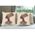 thumbnail image 6 of Ambesonne Tribal Throw Pillow Cover 4 Pack, Woman, 20", Cream and Brown, 6 of 7
