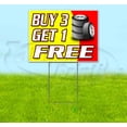 thumbnail image 1 of Buy 3 Get 1 Tires (18" x 24") Yard Sign, Includes Metal Step Stake, 1 of 6