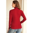 thumbnail image 4 of XINQIHANG Women Turtleneck Tops Long Sleeve Fine-Ribbed Lightweight Stretch Base Layer Shirts, 4 of 4