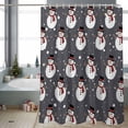 thumbnail image 2 of Grey Christmas Snowman Bathroom Shower Curtain Cute Winter Snowman Snowflakes Xmas Waterproof Washable Shower Curtains for Bathtub Bath Decor with Grommets and Hook 66 X 72 Inch, 2 of 8