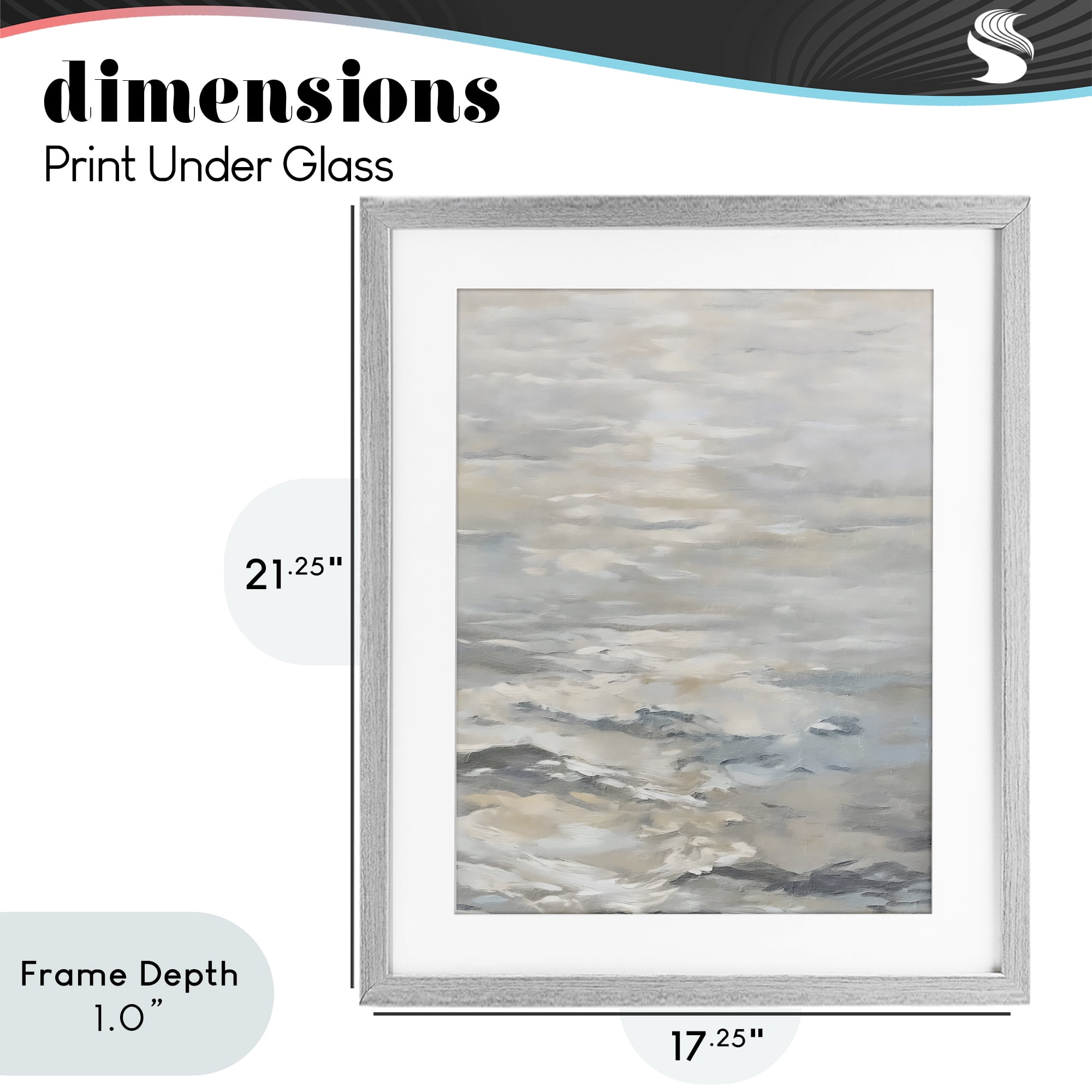 Stupell Industries Shallow Reflections Morning Light Gray Framed Print Under Glass, design by Riley B