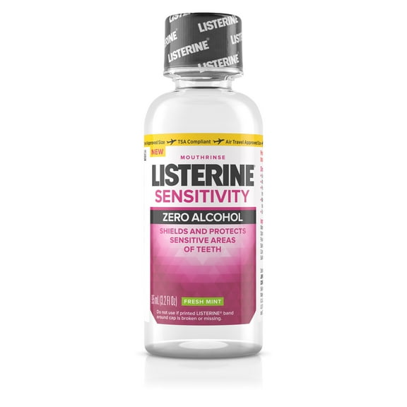 Listerine Sensitivity Alcohol-Free Mouthwash in Fresh Mint, 3.2 fl. oz
