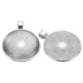 thumbnail image 4 of Uxcell Pendant Trays with Transparent Glass Cabochons, 20 Sets 30mm Round Bezel Trays Pendant Dome Tiles, Silver Gray, 4 of 6