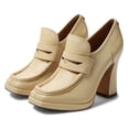 thumbnail image 2 of Sam Edelman Jeanette Eggshell Leather Slip On High Platform Penny Loafers Pump (Eggshell, 7), 2 of 4