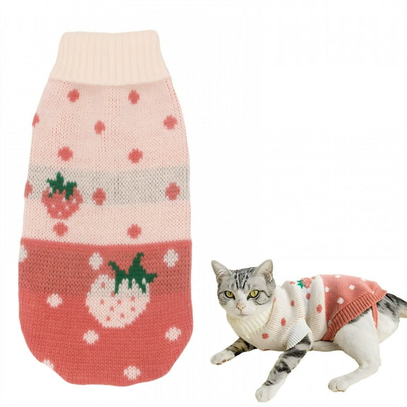 TELOLY 1Pcs Cat Sweater,Acrylic Dog Sweatshirt,Dog Sweaters for Medium Dogs Boy,Pink,S